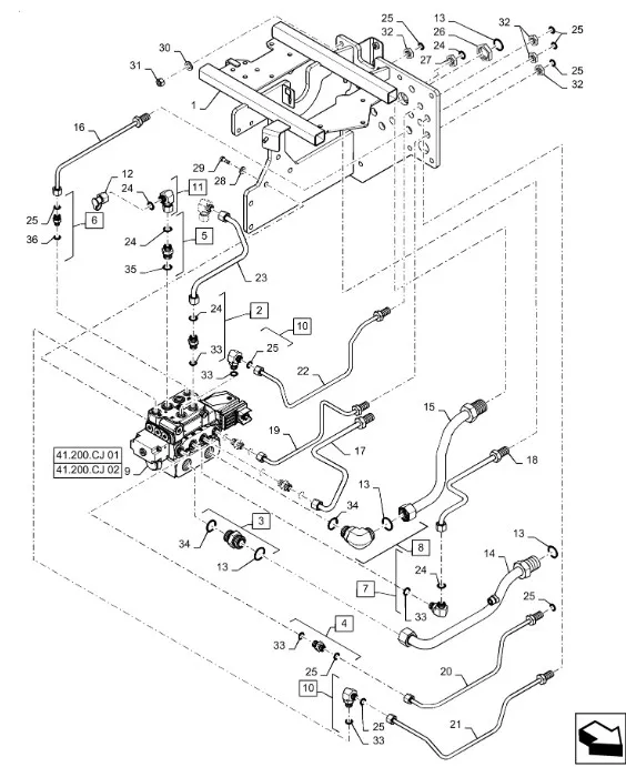 87585897 - Клапан приоритета гидравлики TJT9./St с подготовкой для навигации.